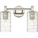 Downtown Urban Crown Point 2 Light 13.88 inch Polished Nickel Bath Vanity Light Wall Light in Deco Swirl
