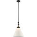 Franklin Restoration Cone LED 12 inch Black Antique Brass Mini Pendant Ceiling Light in Matte White, Franklin Restoration