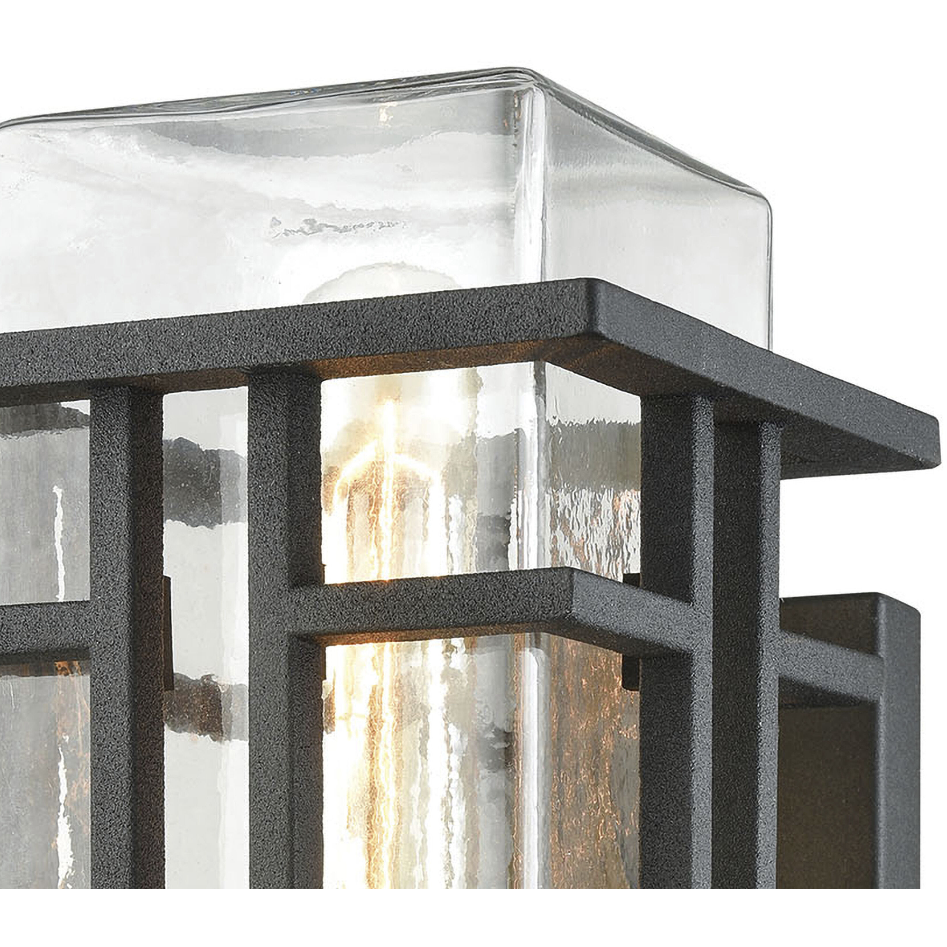 Croftwell 1 Light 12 inch Textured Matte Black Outdoor Wall Sconce