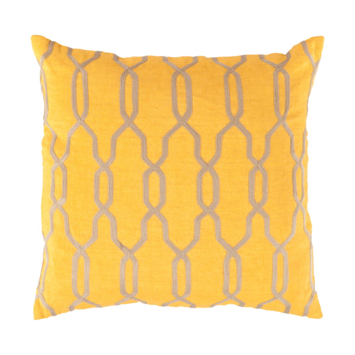 Gates 18 X 18 inch Saffron and Beige Throw Pillow