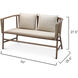 Grayson Off White Linen & Grey Washed Wood Settee