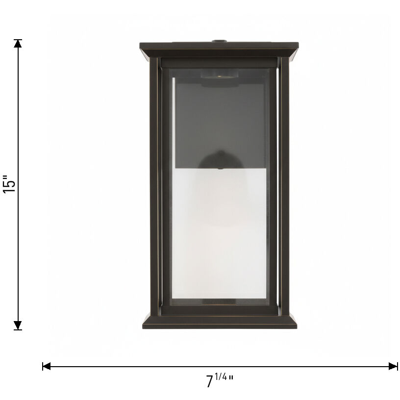Audley LED 15 inch Textured Black Outdoor Wall Lantern in Distressed Seeded Glass, Medium