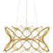 Clelia 3 Light 25 inch Contemporary Gold Leaf Chandelier Ceiling Light
