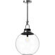 Alora Mood Copperfield 1 Light 15.75 inch Chrome Pendant Ceiling Light in Clear Glass