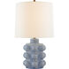 AERIN Vedra 26.75 inch 100 watt Polar Blue Crackle Table Lamp Portable Light, Medium