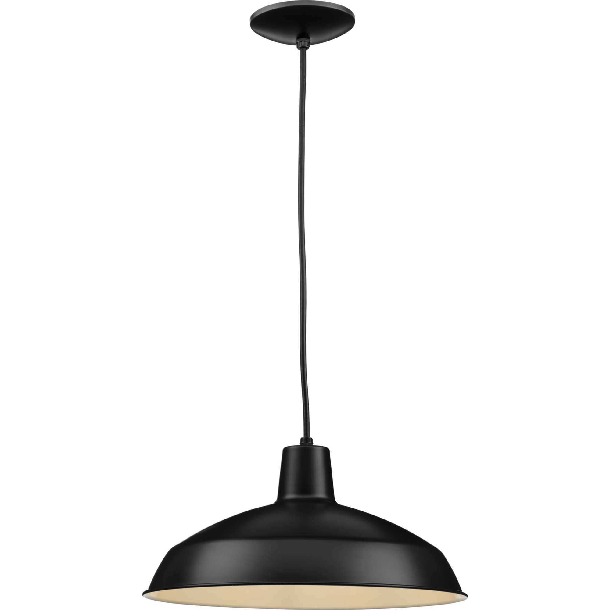 Metal Shade 1 Light 16 inch Matte Black Pendant Ceiling Light in Standard Lamping