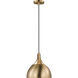 Rockland 1 Light 11.75 inch Satin Brass Pendant Ceiling Light