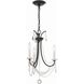 Karrington 3 Light 14 inch Matte Black Mini Chandelier Ceiling Light