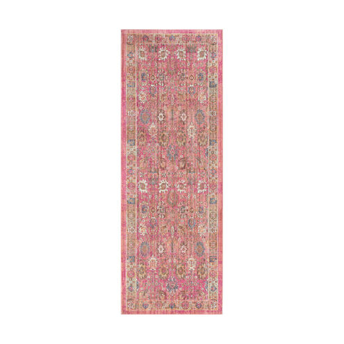 Germili 94 X 34 inch Bright Pink/Pale Pink/Bright Yellow/Dark Blue Rugs, Polyester