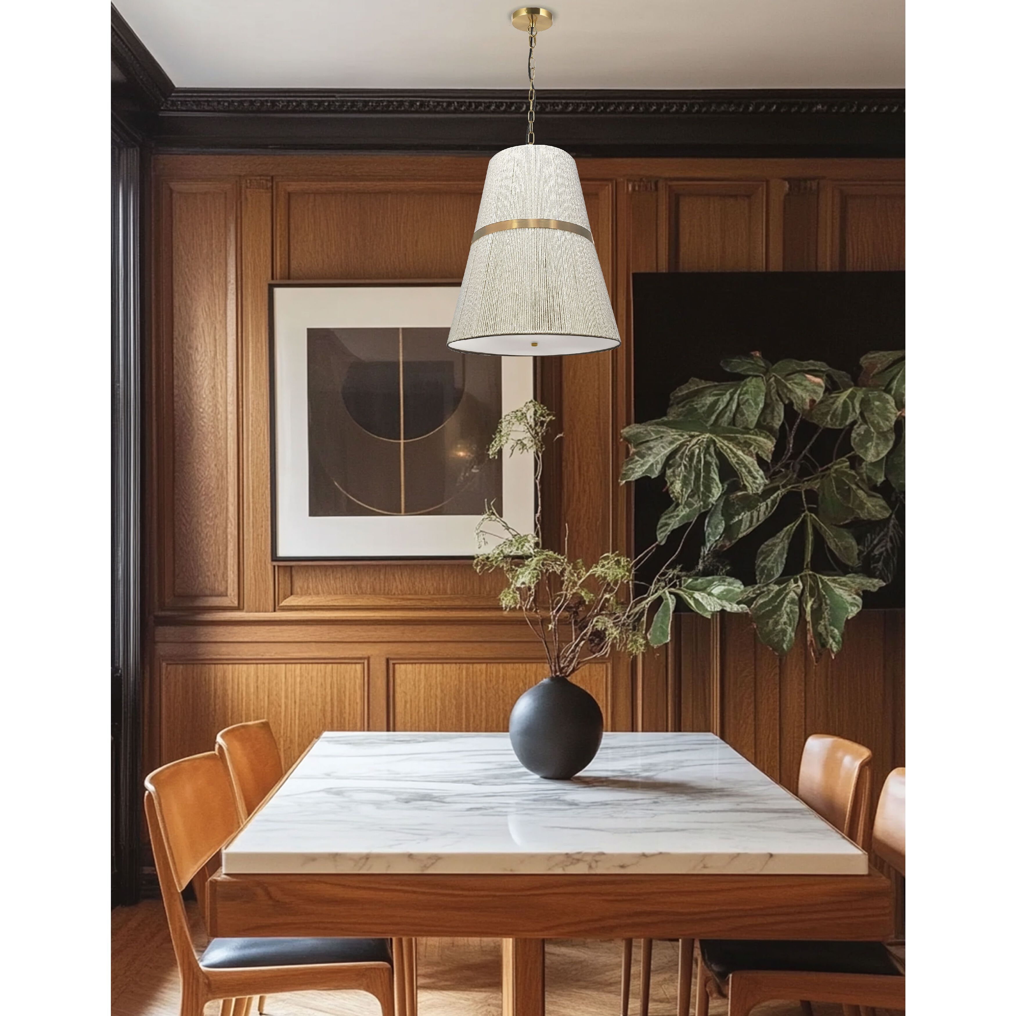 Sylvie LED 18 inch Aged Brass Pendant Ceiling Light