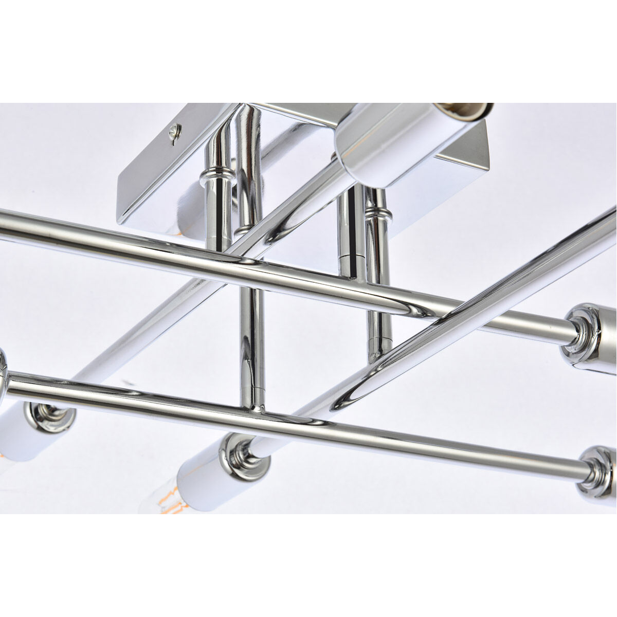 Script 8 Light 19 inch Chrome Flush Mount Ceiling Light