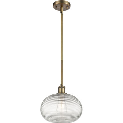 Ballston Ithaca 1 Light 10 inch Brushed Brass Stem Hung Mini Pendant Ceiling Light