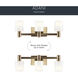 Adani 3 Light 24 inch Champagne Bronze Bath Bracket Wall Light, 3 Arm