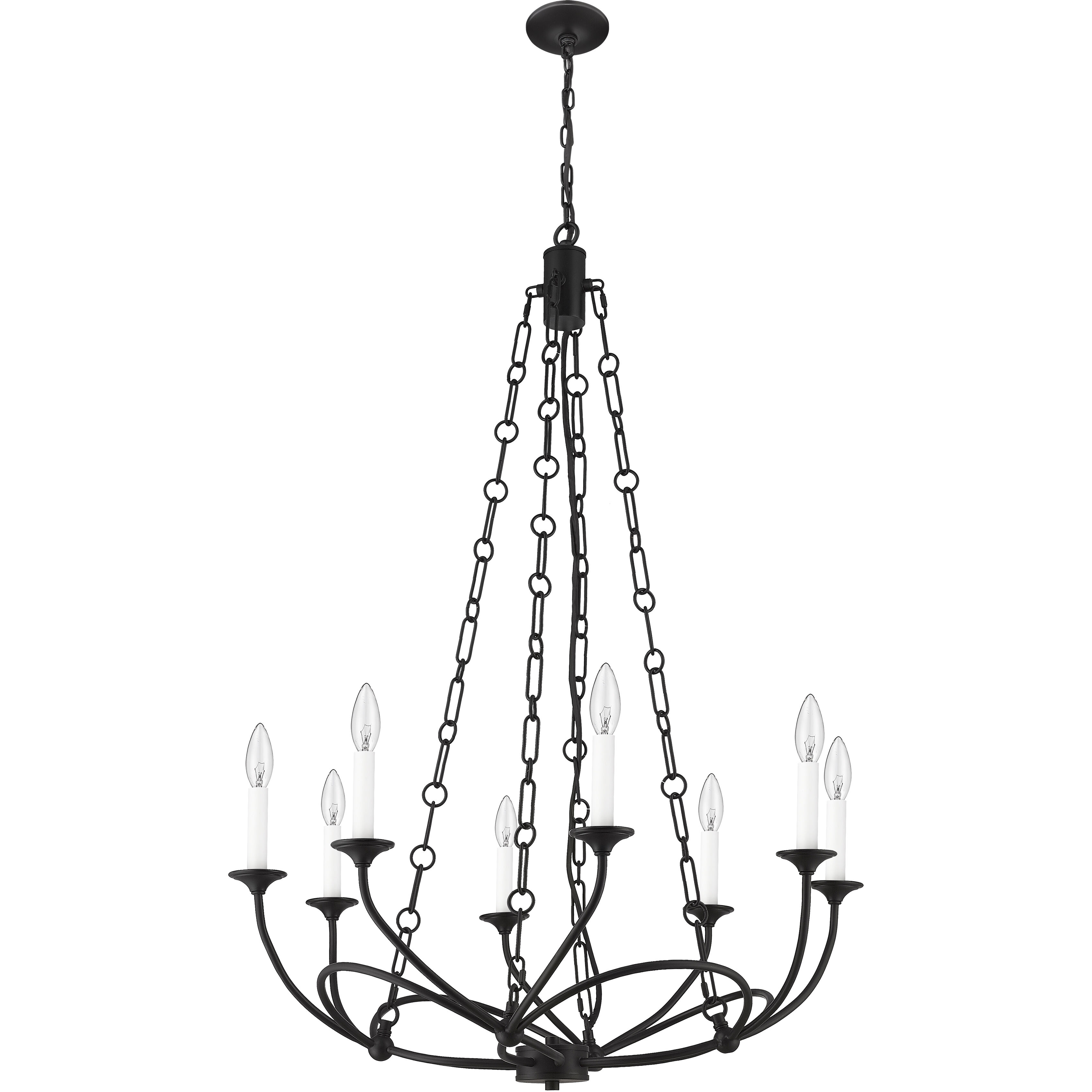 Arabella 8 Light 28 inch Matte Black Chandelier Ceiling Light
