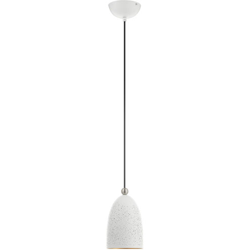 Arlington 1 Light 6 inch White with Brushed Nickel Accents Pendant Ceiling Light