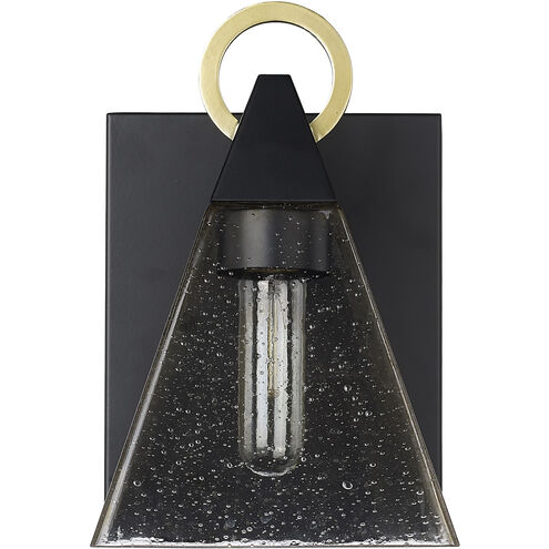Dewitt 1 Light 10.5 inch Matte Black with Gold accent Exterior Wall Lantern