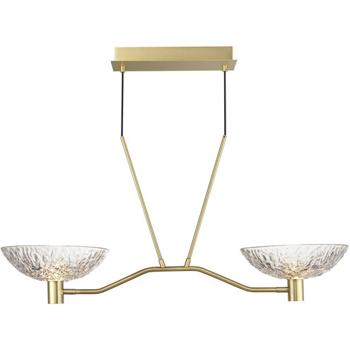 Metropolis LED 38 inch Satin Brass Linear Pendant Ceiling Light