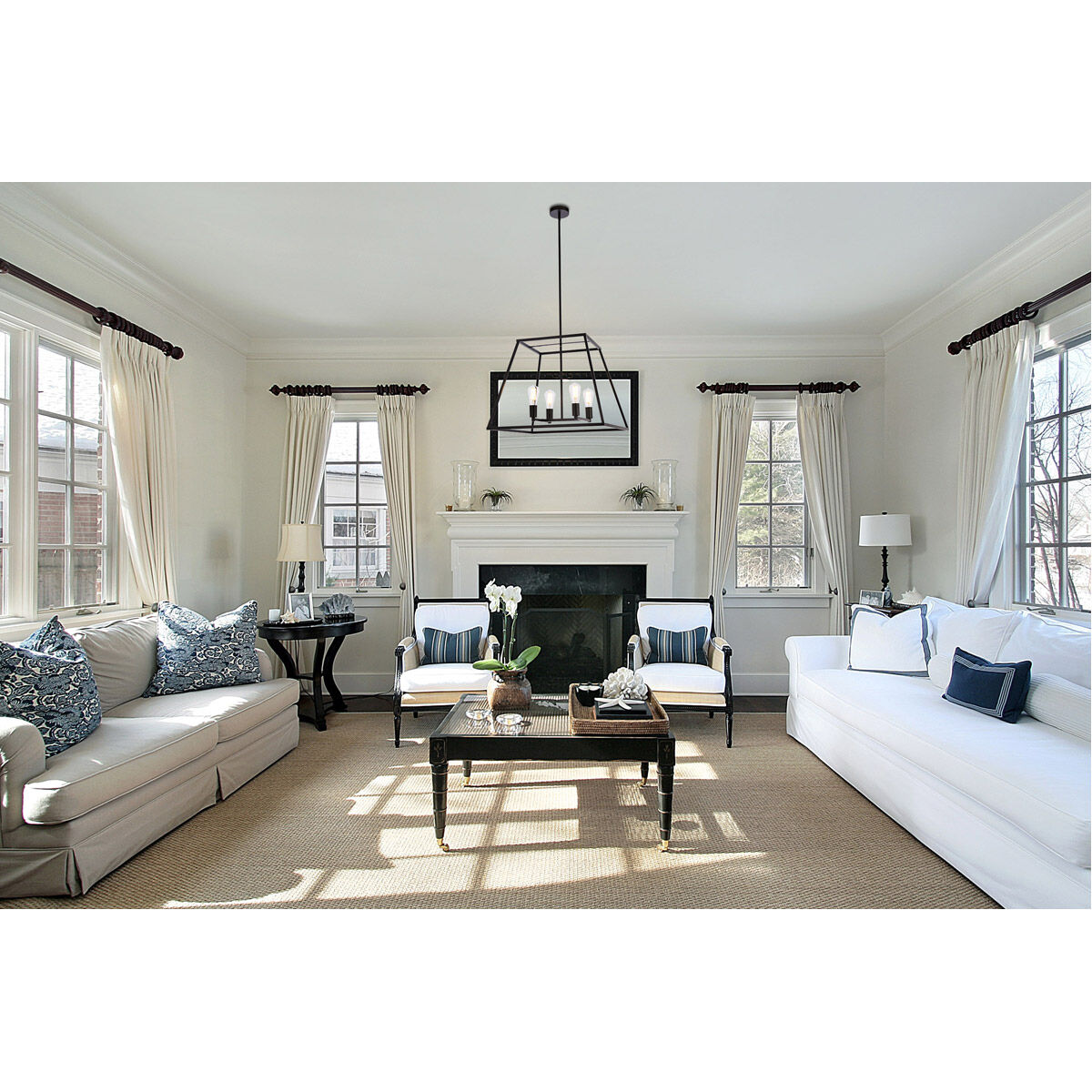 Declan 4 Light 24 inch Black Pendant Ceiling Light