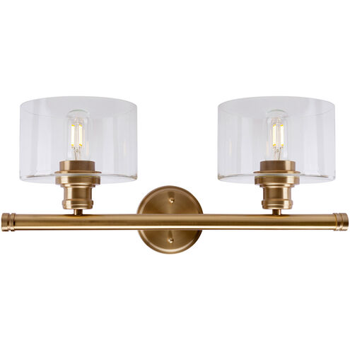Zane 2 Light 21 inch Soft Gold Vanity Light Wall Light