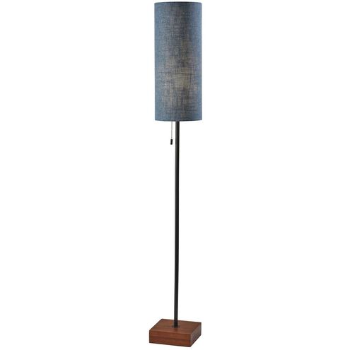 Trudy 62 inch 100.00 watt Black Floor Lamp Portable Light in Blue