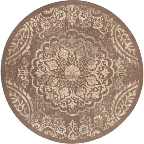 Eagean 94 X 94 inch Dark Brown/Wheat Rug in 8 Ft Round