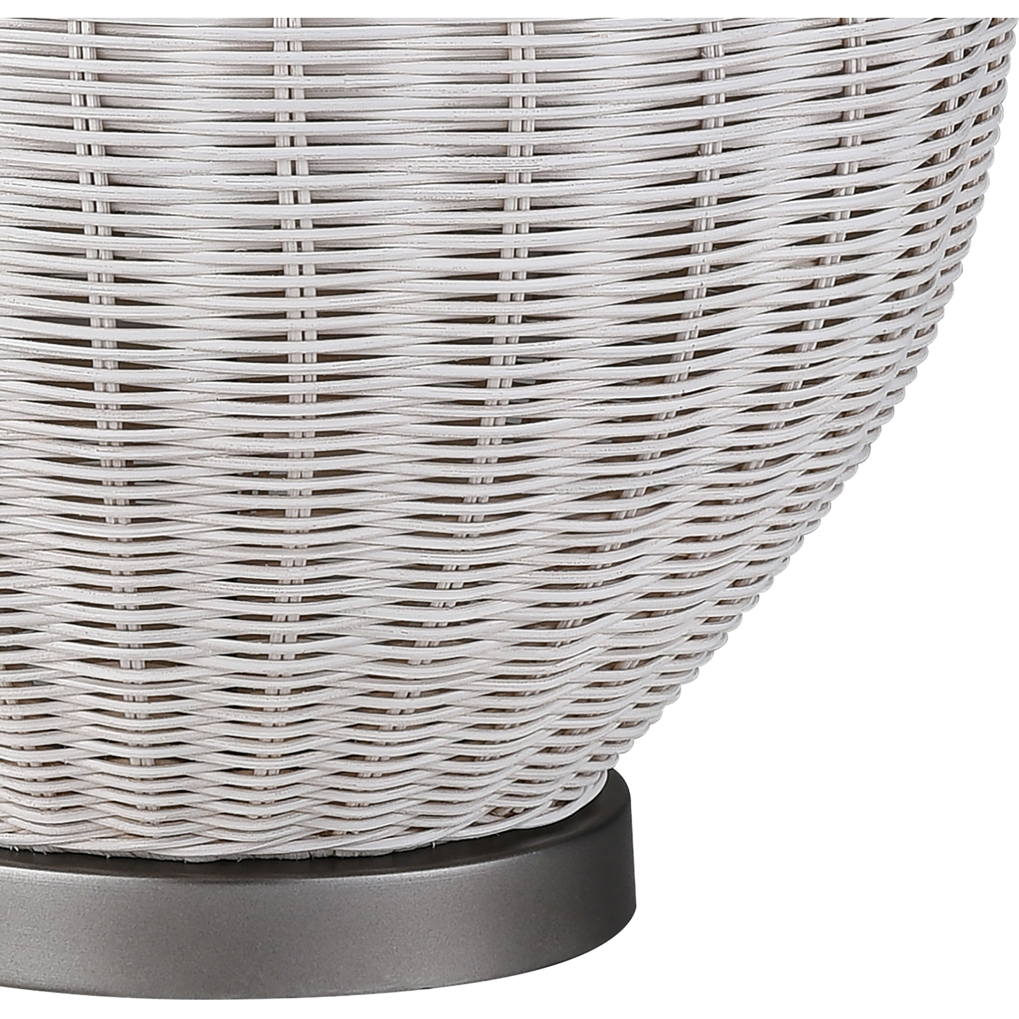 Brinley 29 inch 150 watt White with Pewter Table Lamp Portable Light