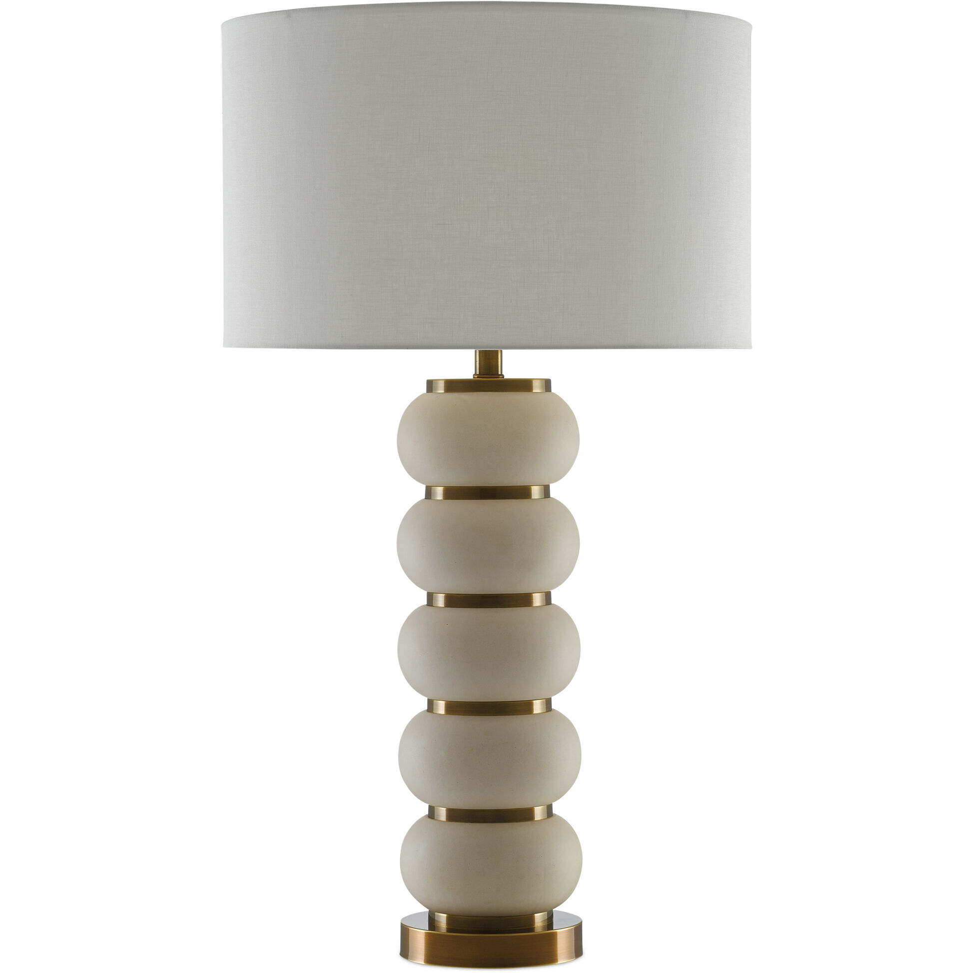 Luko 32.5 inch 150 watt White Mud/Antique Brass Table Lamp Portable Light