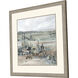 Blue Cactus Field Gray and Beige and Blue and Green Framed Art