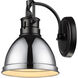 Yep Duncan Vanity Wall Light in Matte Black, Chrome