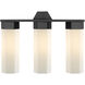 Claverack 3 Light 22.38 inch Matte Black Bath Vanity Light Wall Light in Matte White Glass