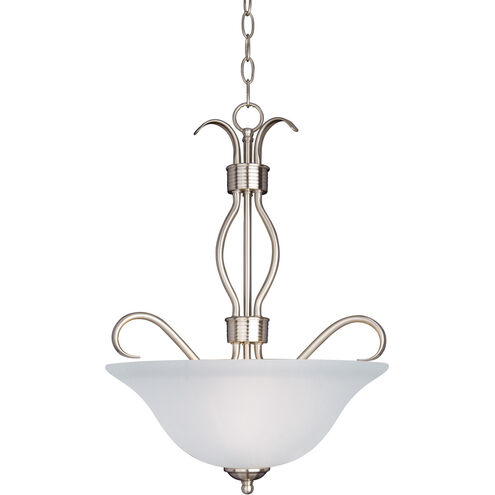 Basix 3 Light 17 inch Satin Nickel Invert Bowl Pendant Ceiling Light