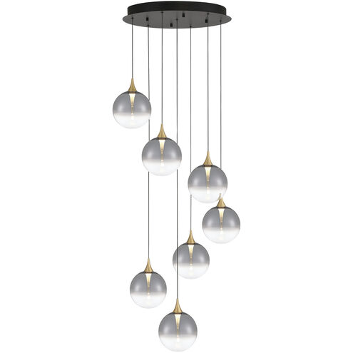 Iissa 7 Light 21 inch Gold Chandelier Ceiling Light in Smoke