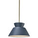 Radiance Collection LED 11 inch Hammered Iron with Polished Chrome Pendant Ceiling Light