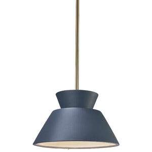 Radiance Collection 1 Light 11 inch Hammered Pewter with Antique Brass Pendant Ceiling Light