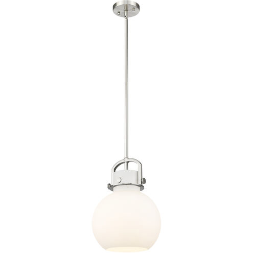 Downtown Urban Newton Sphere 1 Light 10 inch Satin Nickel Mini Pendant Ceiling Light in Matte White