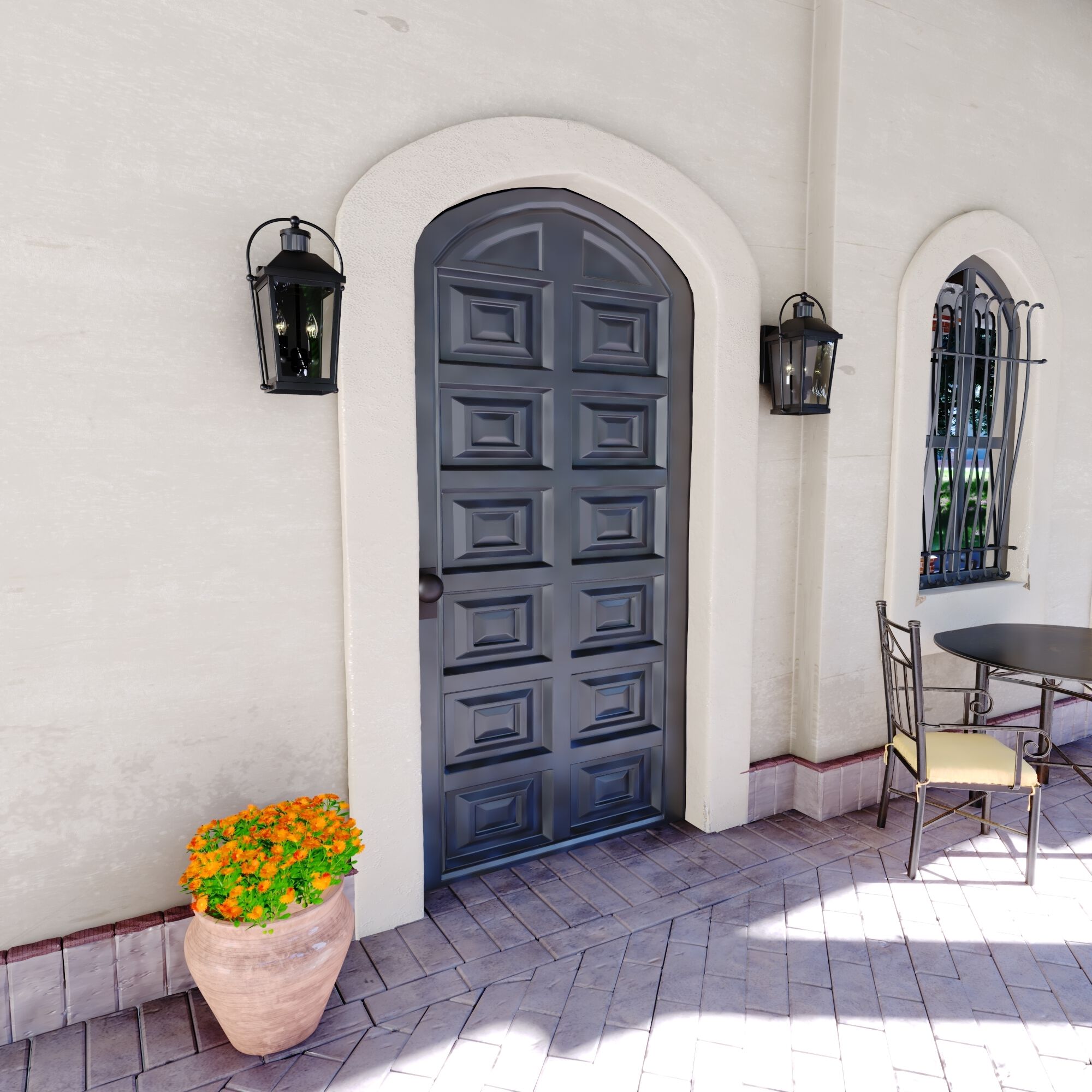 Lexington Textured Black Outdoor Motion Sensor in 2