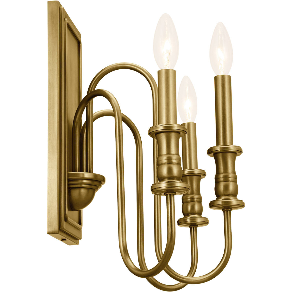 Homestead Karthe 3 Light 10 inch Natural Brass Wall Sconce Wall Light, Karthe