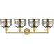 Bell 4 Light 33.5 inch Satin Gold Bath Vanity Light Wall Light in Silver Plated Mercury