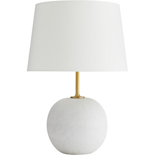 Colton 27.5 inch 150 watt White and Antique Brass Table Lamp Portable Light