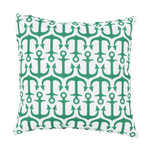 Mobjack Bay 18 X 18 inch Green and Off-White Outdoor Throw Pillow
