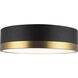 Alora Mood Brisbane 3 Light 16 inch Aged Gold/Matte Black Flush Mount Ceiling Light