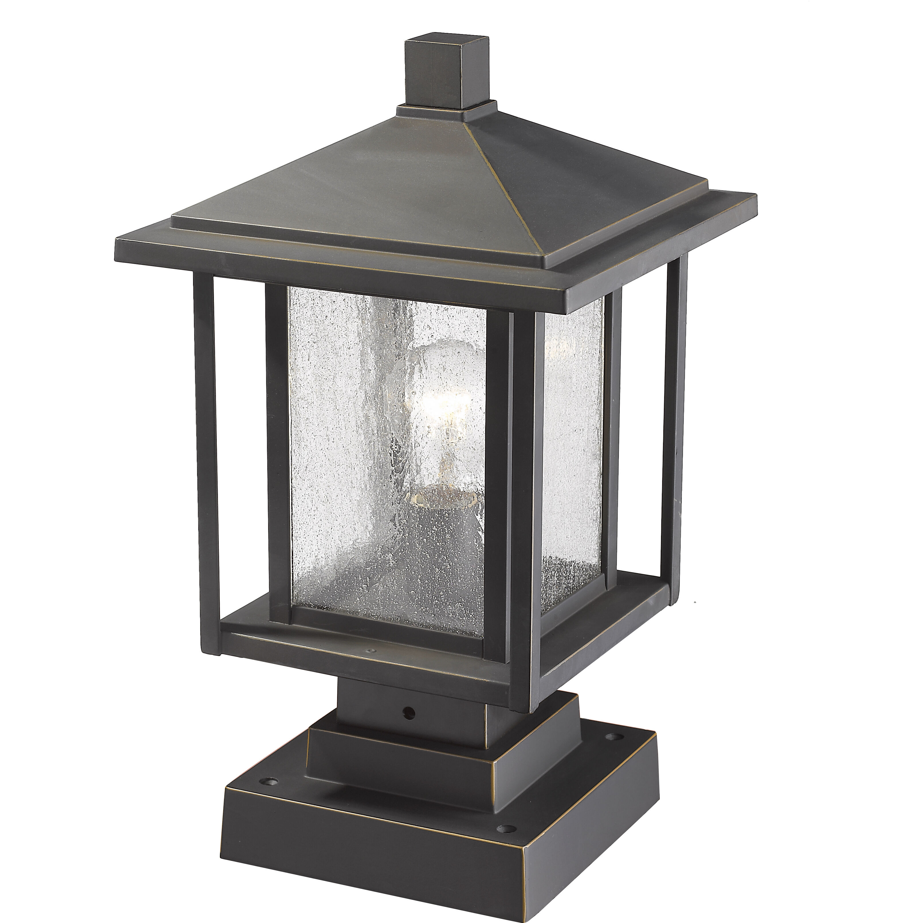 Aspen 1 Light 16 inch Oil Rubbed Bronze Outdoor Pier Mounted Fixture