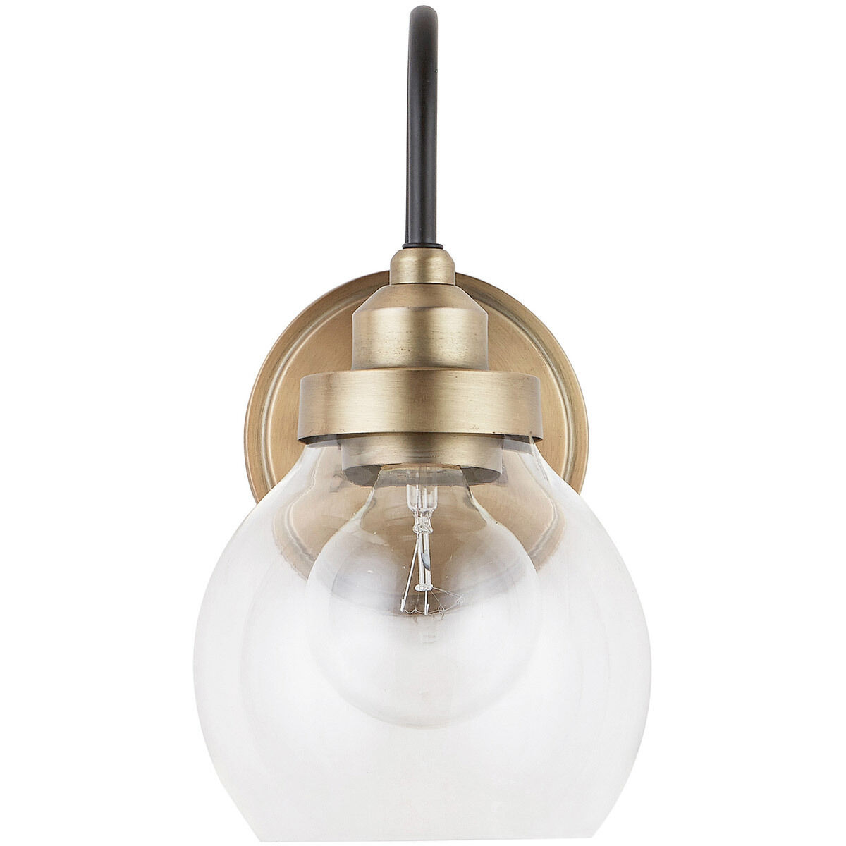 Daphne 1 Light 6 inch Aged Brass and Black Sconce Wall Light