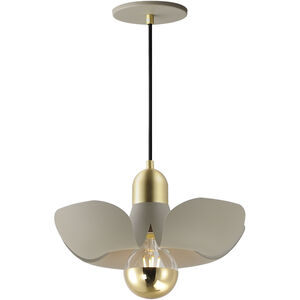 Poppy LED 11.75 inch Silver Gold with Satin Brass Single Pendant Ceiling Light in Silver Gold and Satin Brass
