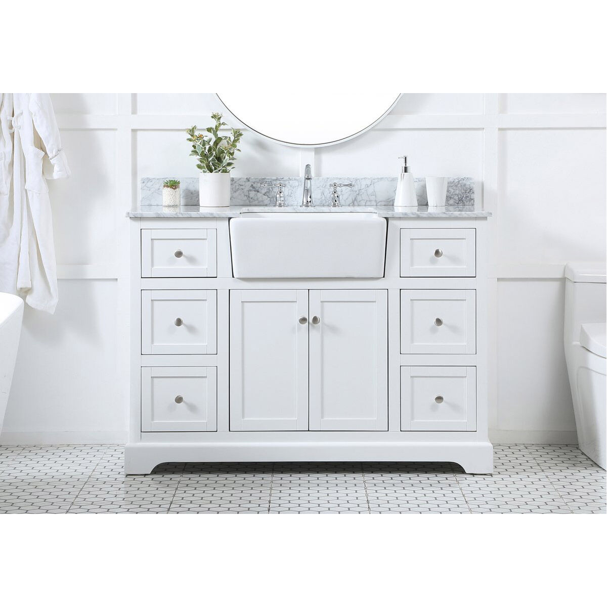 Franklin 48 X 22 X 35 inch White Bathroom Vanity Cabinet