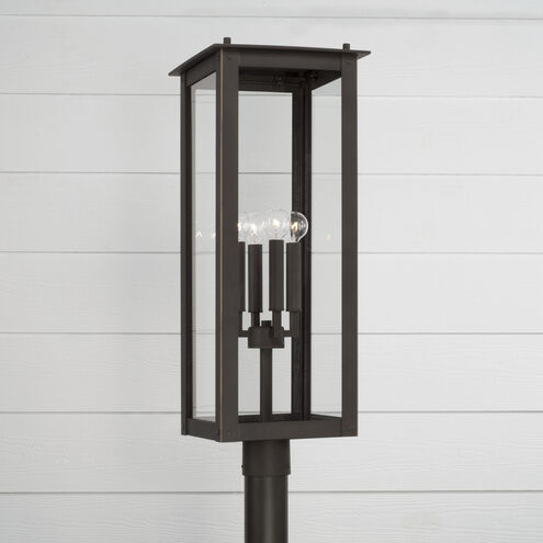 Hunt 4 Light 29 inch Oiled Bronze Outdoor Post Lantern