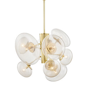 Opera 9 Light 30.75 inch Aged Brass Pendant Ceiling Light