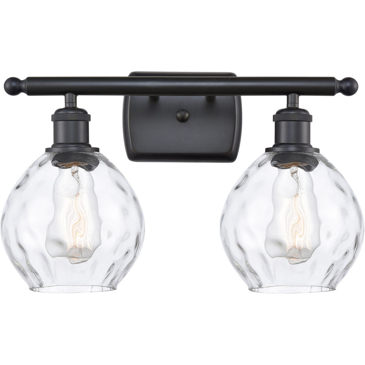 Ballston Small Waverly 2 Light 16 inch Matte Black Bath Vanity Light Wall Light, Ballston