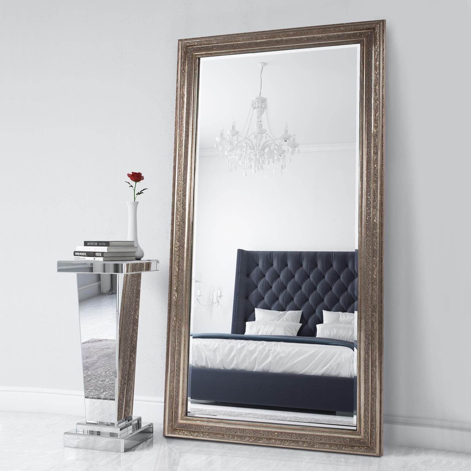 Nancy 78 X 40 inch Champagne Silver Wall Mirror