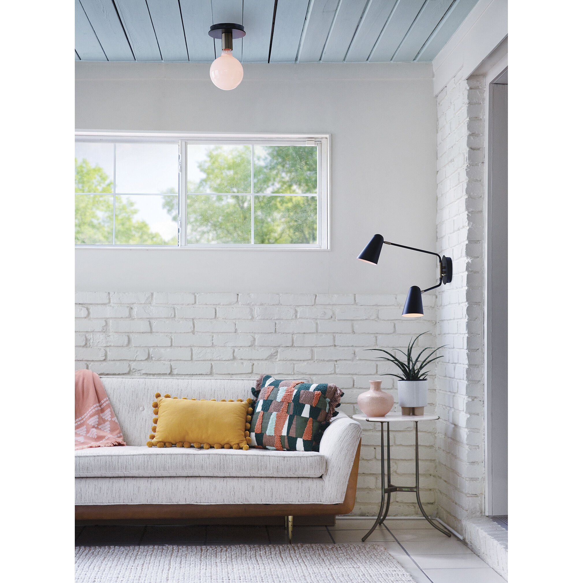 Bobbie LED 5.5 inch Lacquered Brass Foyer Light Ceiling Light, Flush Mount